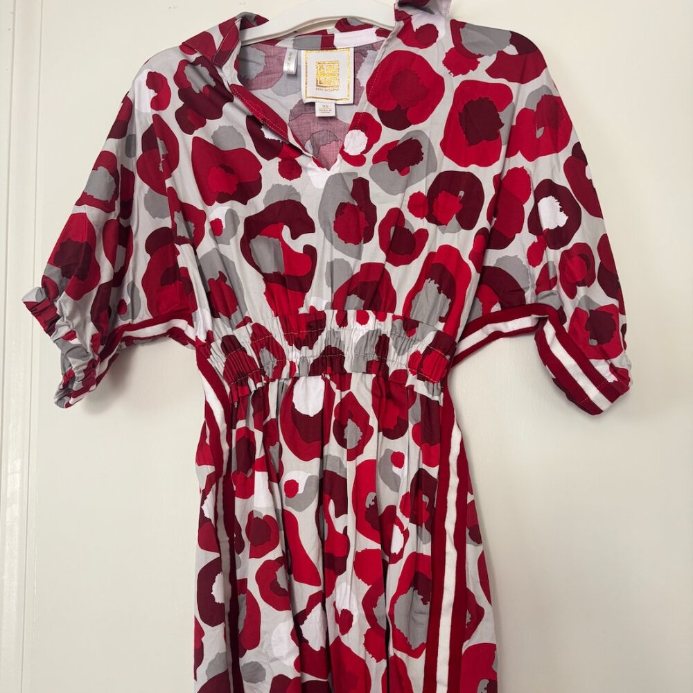 Emily McCarthy cheetah game day palmer dress in maroon